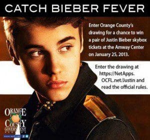 bieber orange county giveaway
