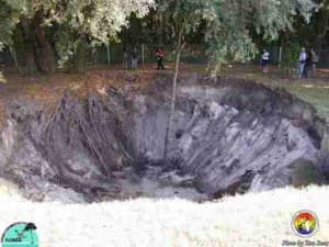Sinkhole located near the East-West Expressway in Orlando