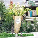 Orlando's One Less Car, One More Park traveling trophy, a reconstructed parking meter turned planter.