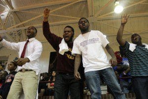 Fierce. How would you like this crowd in your face during a game? (Photo: K. Turner/WONO)