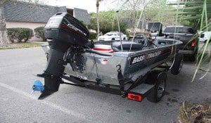 Close up view of Wright's boat