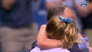 Alayna Adams' surprise reunion with her day, Lt. Col Will Adams, May 16, 2013.