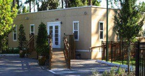 A prototype of the modular unit of the Evans Wellness Cottage 