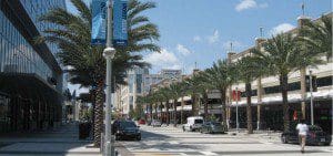 Orlando Magic proposed Corporate headquarters and Sports/Entertainment Complex (right), Amway Center (left) - West Church Street view (File photo: WONO)