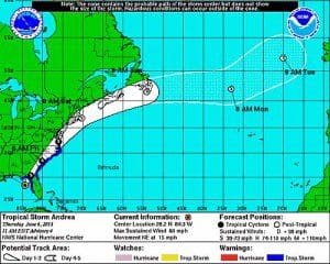 5-Day Forecast for T/S Andrea (Photo: nhc.noaa.gov)