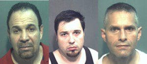 Suspects: l-r: Manuel Agosto, Brandon Tanguay and Diego Valdes