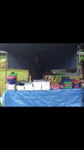 Ace Oxendine WM of Boaz Lodge #212 stands ready for an onslaught of school kids recently. Boaz Lodge #212