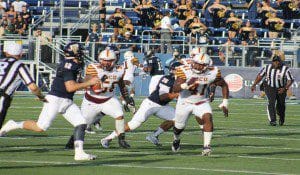 FIU was trying to escape the Wildcats pass rush all night. (Photo credit: K. Turner/WONO)