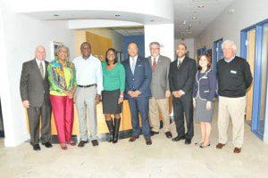 Left to right: Timothy O. Cramer, Exec. V.P., Florida Business Development Corp; Daisy W. Lynum, District 5. Commissioner; Robert L. Burns, President, R.L. Burns Inc. ;Jessica Burns, V.P., R.L. Burns Inc.; Cassius F. Butts, Regional Administrator; SBA J. Eduardo Ramos, Area Manager; Duane Lewis, V.P. BBIF; Eunice Choi, Regional Director SBDC, UCF; Roger Greenwald, Consultant SBDC, UCF. (Photo credit: EYESEEIMAGES)