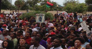 Rally to protest Florida's Stand Your Ground Law and in support of Trayvon Martin.  (File photo:  July 2013/WONO)