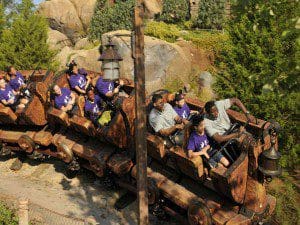 Orlando Magic players Tobias Harris and Victor Oladipo along with youths from Big Brothers Big Sisters of Central Florida ride on the  Seven Dwarfs Mine Train, the newest attraction at Magic Kingdom Park. May 28, 2014. (Photo credit: GAry Bassing/Orlando Magic)