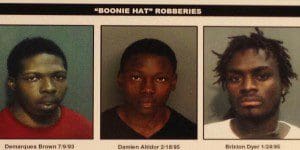 l-r: Demarques Brown, Damien Altidor and Brixton Dyer - Boone Hat cases