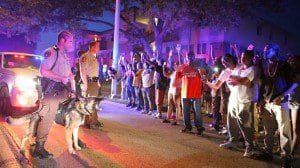 Youths protest police killing of Michael Brown, an unarmed Black teen in Ferguson, Missouri, August 9, 2014. (Photo courtesy: thatsenuff.com)