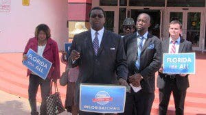 Perry Thurston, Minority Leader and Democratic candidate for Florida Attorney General calls out Gov. Rick Scott on his hypocrisy over Medicaid, Fort Lauderdale, August 14, 2014.