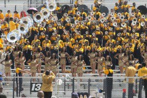 The Blue & Gold Marching Machine of North Carolina Agricultural & Technical State University participated in the 2012 Macy's Thanksgiving Day Parade and was featured in the feature film "Drumline." (Photo courtesy: K. Turner/WONO)