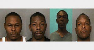 l-r: Jovan Lamb, Tyrrell Williams, Devonere McCune & Michael Gordon - suspects