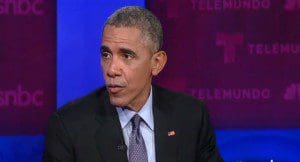 President Barack Obama at Town hall on immigration reform, Miami, Feb. 25, 2015. (Screen shot)