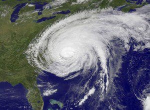 August 27, 2011 - Satellite view of Hurricane Irene after it made landfall in Cape Lookout, North Carolina. Irene's outer bands are extended into New England.