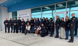 Officer Kevin Valencia memorial bench