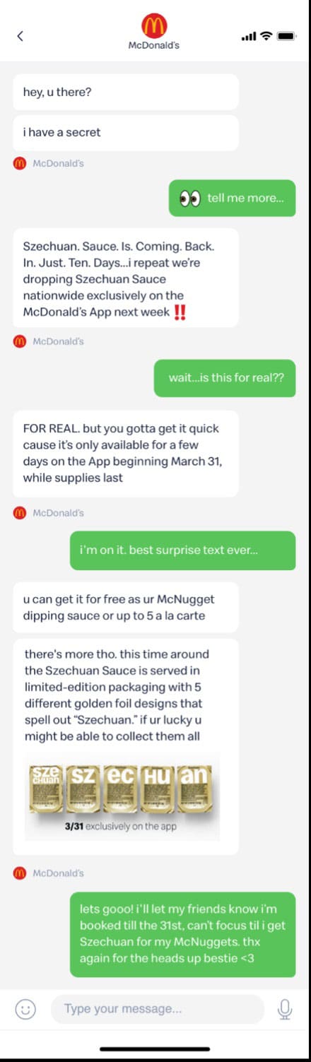 McDonald's Szechuan announcement