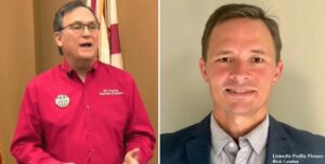 Supervisor of Elections Bill Cowles & son Nick Cowles, who works for equipment vendor