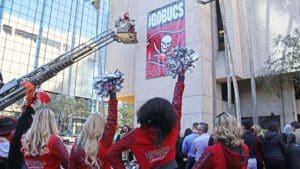 Buccaneers banner drop