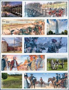 stamps Battlefields of American Revolution