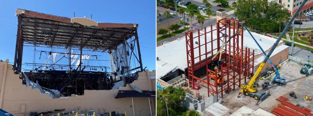 Venice Theatre hurricane destruction rebuilding