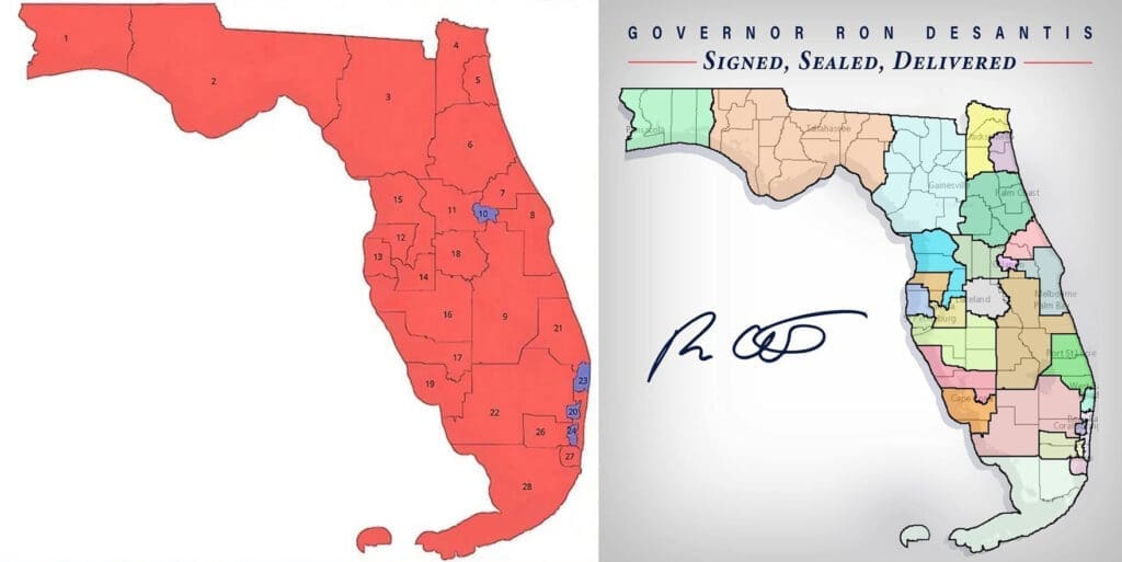 new Florida congressional districts map Governor Ron DeSantis